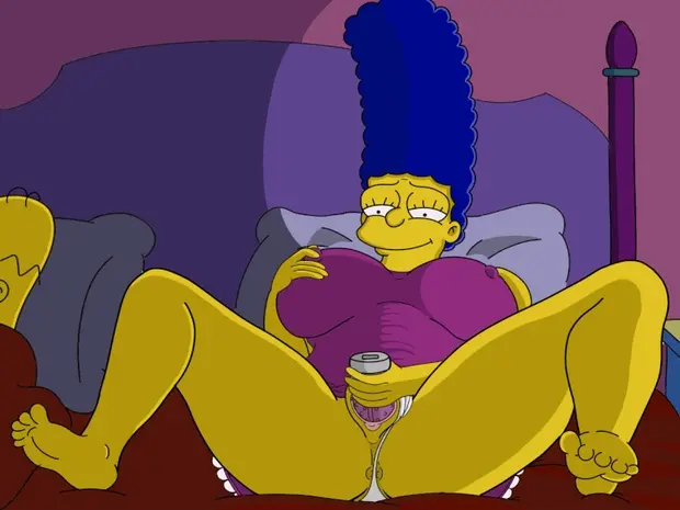 Horny MILF Marge Simpson cant sleep