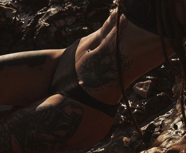 Fit babe on the beach