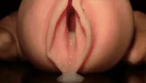Cum oozing out of fleshlight