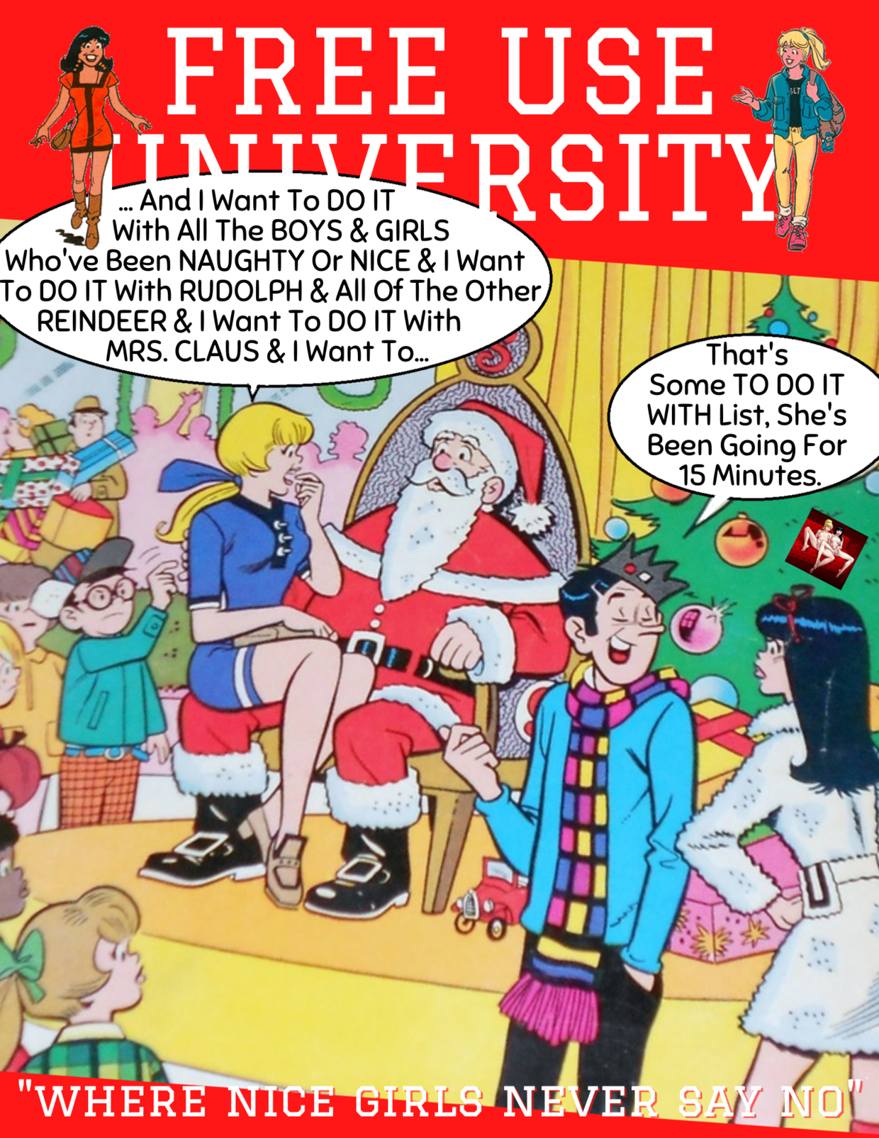 Looks like Betty wants to get more than her STOCKING stuffed!