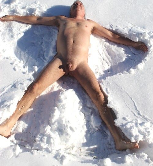 male snow angel