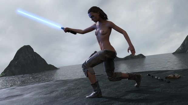 Rey Jedi Training Topless(AlexBridger)