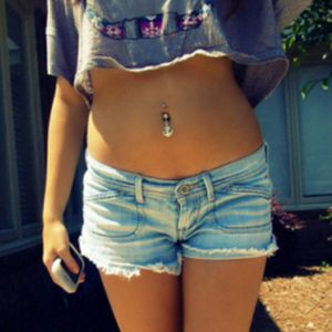 Teen belly piercing