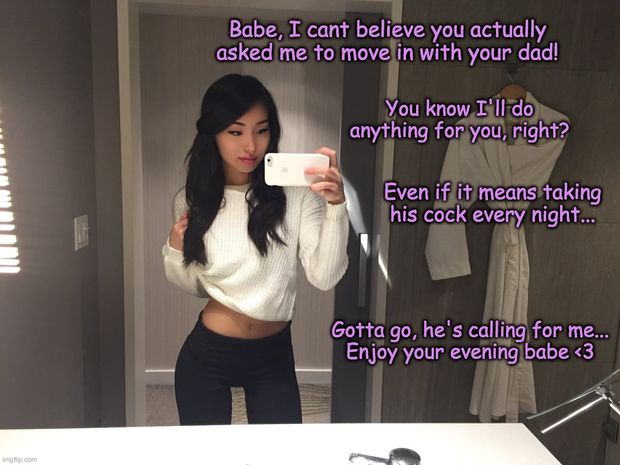 Kind loving asian gf moves in with my dad to satisfy my needs