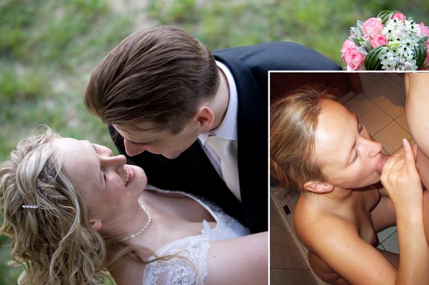bride dressed undressed blowjob