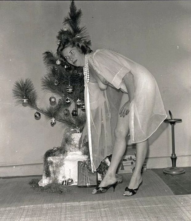 housewife tidies tree