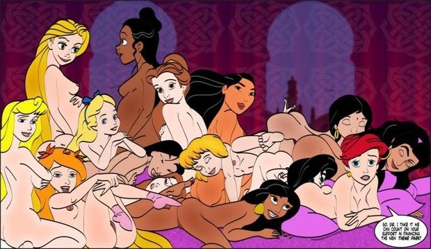 Disney Princesses lesbian orgy