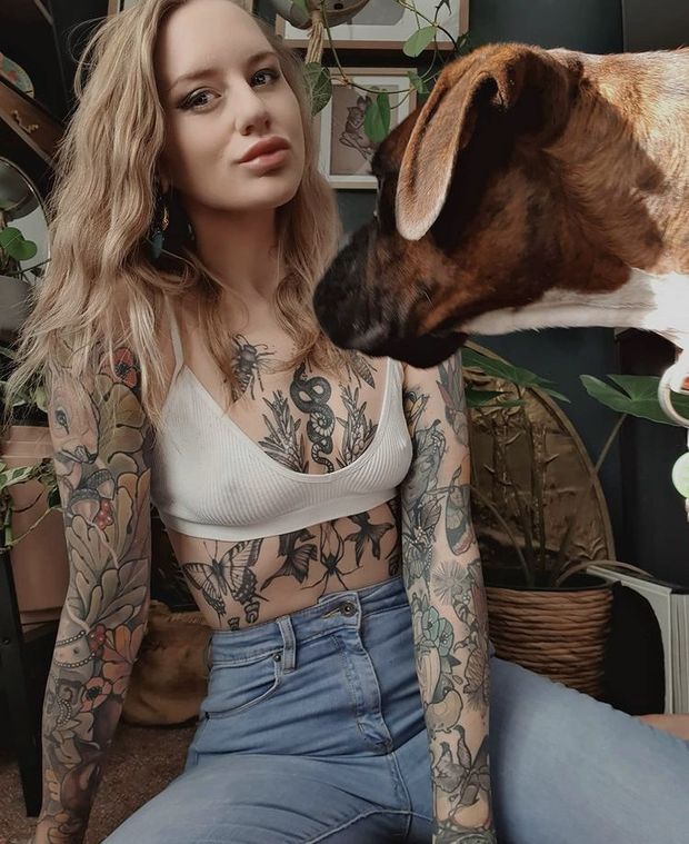 Tattooed blonde