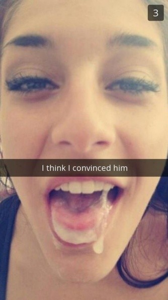 Disgusting. Spit that out you slut.