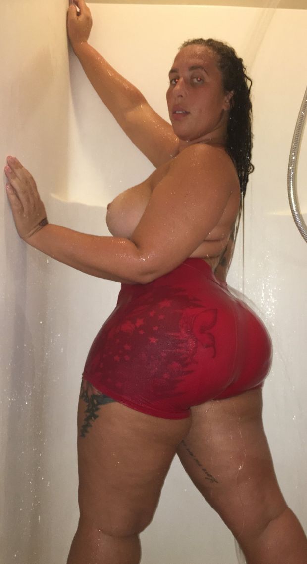 Thunda sexy in the shower wearing shorts