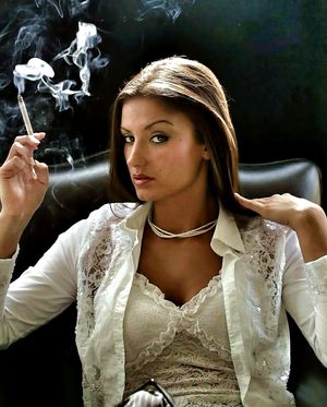 Mature sexy bitch smoking