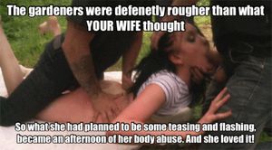 I came home and saw my angel on the grass, nude, cheating.