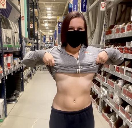 Flashing tits in hardware store