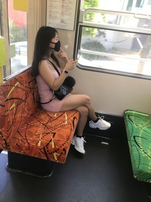 Cute little Asian on the tram
