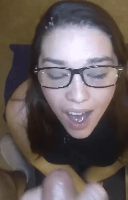 Cute slut in glasses happily getting facial re-edited from PHPimpn8ez28's board "Hot Cumsluts."