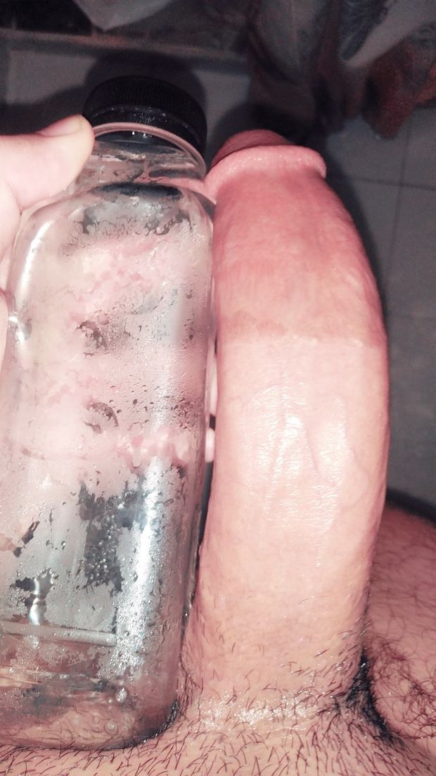 My thick cock, two big bottles