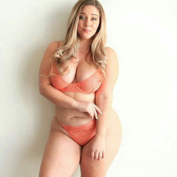 Blonde Looking Cute In Orange