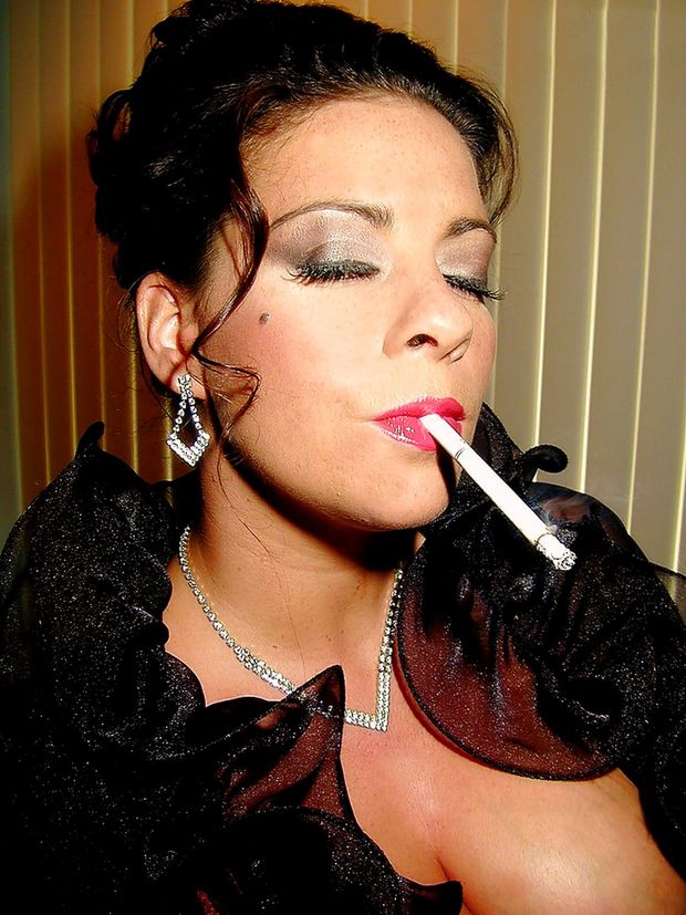 Hot middle aged woman smoking