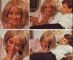 Retro lady is very satisfied with the stiff cock. Immediately she starts taking the cock in her mouth and sucking it