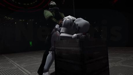 A stormtrooper is fucked by the sith lord
