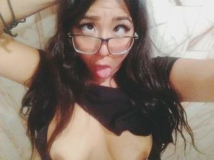 Big tits glases babe