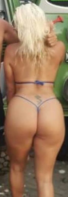 Sexy Ass Blonde in Thong Bikini