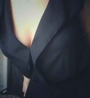 Showing some cleavage at the dinner table..