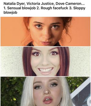 Dyer will give sensual blowjob, Justice will get rough facefuck, and Dove will give sloppy head