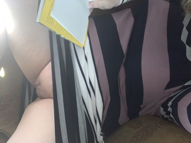 Playing with my meaty pussy on the couch