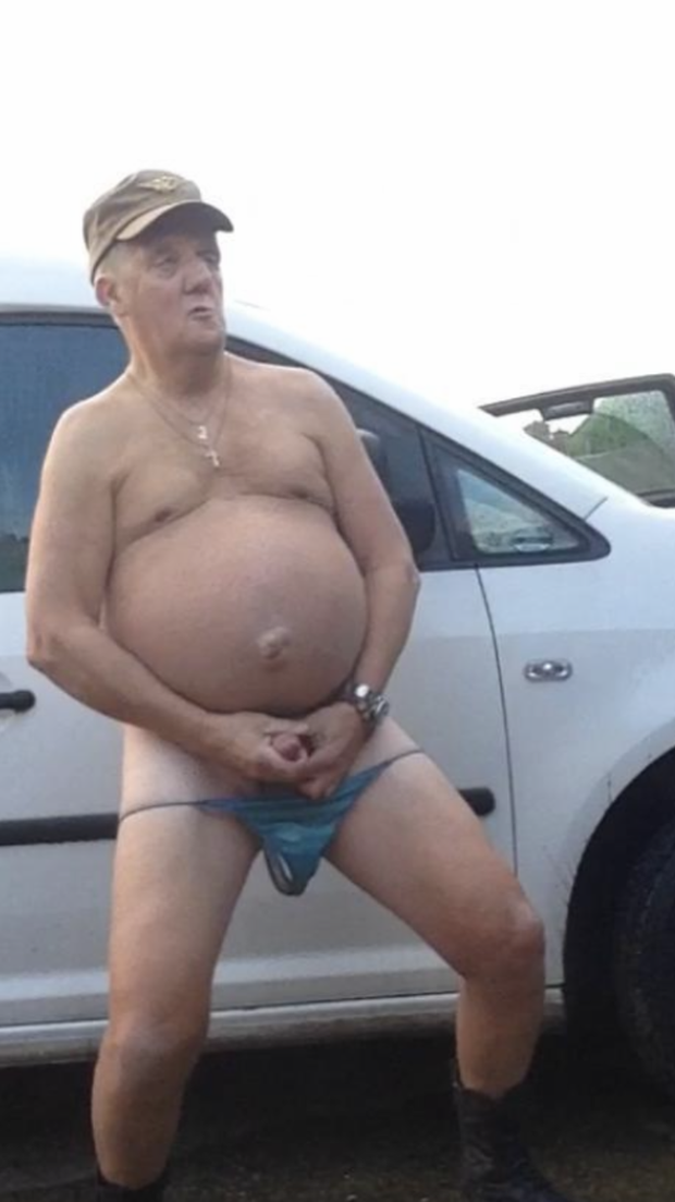 Felt so exciting wanking in car park naked with stiff prick