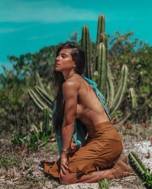 brunette in the desert