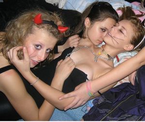 You taught her well! Your naughty daughter and friends got the new chick drunk and licked and sucked her all night!