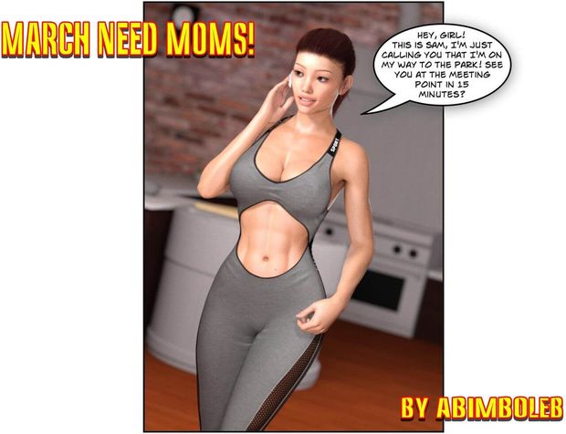 sexy mother in sports outfit