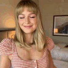 cute Melissa Benoist Plaid