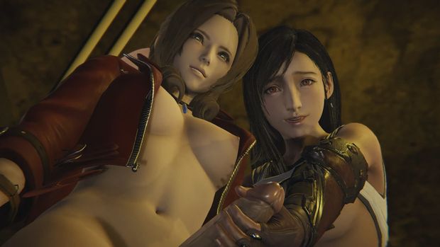 Futa - Final Fantasy 7 Remake - Aerith x Tifa - 3D Porn