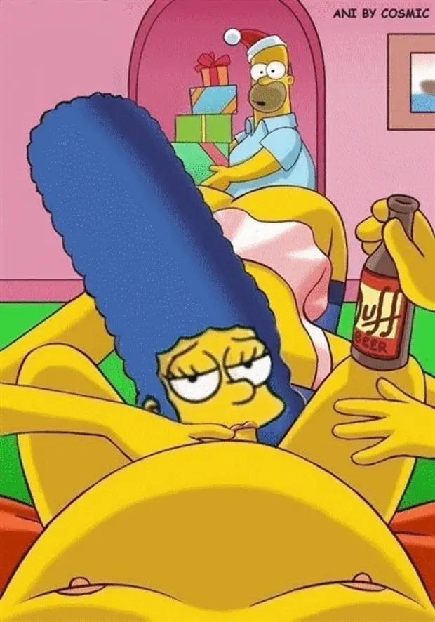 Santa Homer catches Marge giving xxxmas blowjob