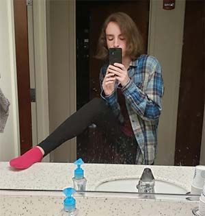 Cute ladyboy in Charleston South Carolina good looking in her skinny leggins !