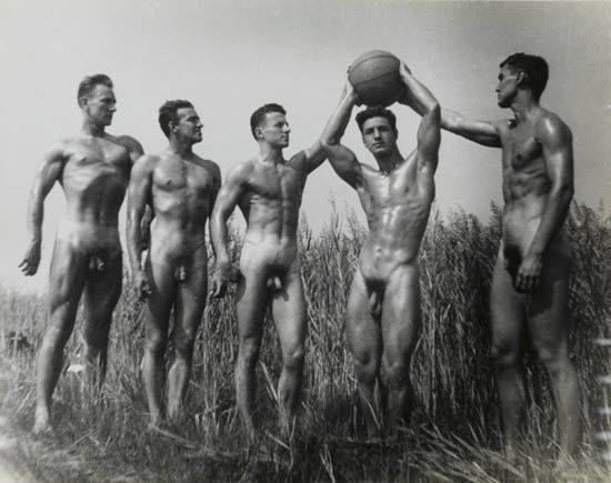 Untitled (group of nude men on Fire Island).,