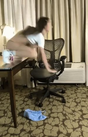 she falls while riding her toy