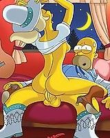Homer has blonde cowgirl ride him