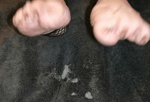 Another huge load after amazing footjob