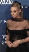 Lili Reinhart Sexy Cleveage Black Dress