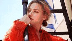 Lili Reinhart Sheer Red Dress