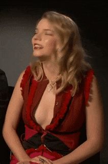 Anya Taylor Joy Red Dress Cleveage