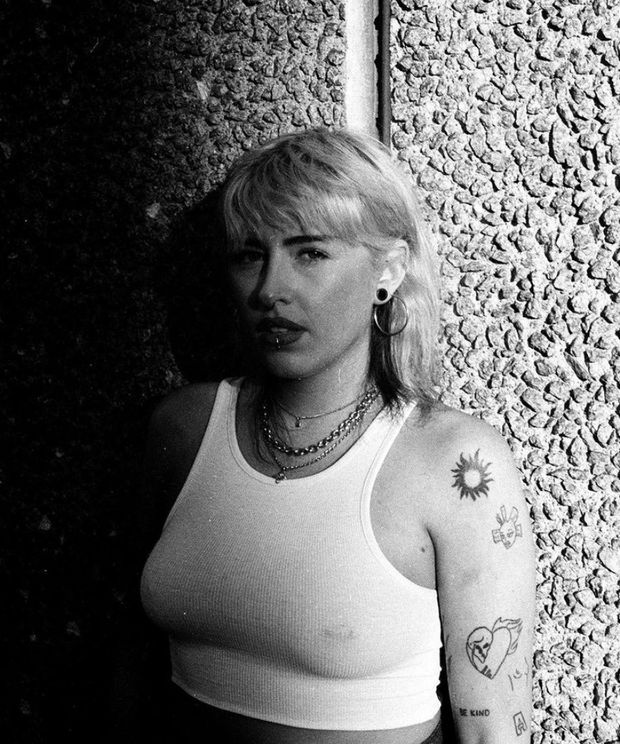 Sexy emo shows pierced nipple