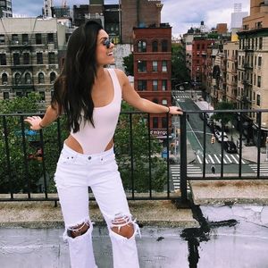 High waist bodysuit and jeans