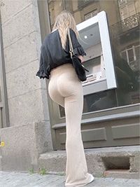 perfect ass walking in white pants 1