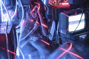 futuristic cyberpunk cosplay (model: jatojatoo)