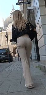 perfect ass walking in white pants 6
