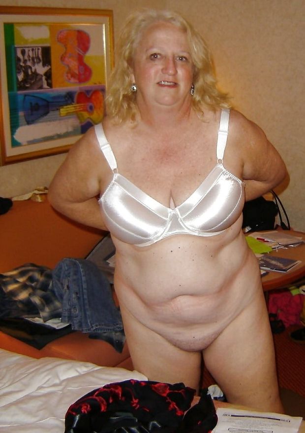 old lady in beautiful lingerie